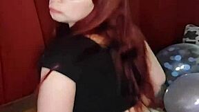 i ride and burst balloons with my fat ass in looner play