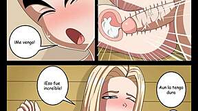Krillin fucks 18 as Bulma joins comic