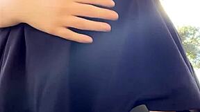 Alt milf smokes outback, chilling with her cigarette in the fresh air casually