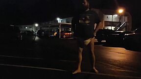 hey, check out this guy waddling outside in his super thick diaper