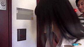 sneaking into bathroom with tight asian babe leads to deep suck and cum taste