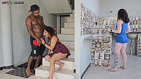 WIFE CLEANS HOUSE BLIND TO ME RIPPING MOM'S CLOTHES FUCKING FAT BBW ASS INTERRACIAL BBC