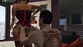 private lapdance turns into lingerie striptease with teasing brunette tattoo tease.