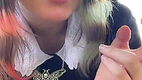 Alt milf smokes outback, chilling with her cigarette in the fresh air casually