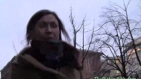 innocent russian slut hops on stranger's dick after street pickup