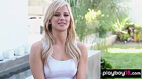 Audrey Allen Strips Teasing Her Petite Shaved Pussy and Natural Tits Curves!