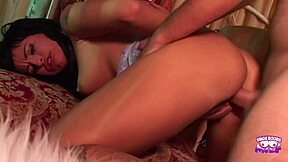 a skinny girl rides cowgirl on cock before deepthroat creampie finish