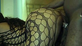 i went crazy fucking this huge ass ebony in fishnets on the bed