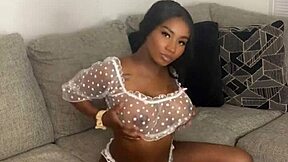 Isn't this ebony goddess in cosplay costume just begging for your attention?