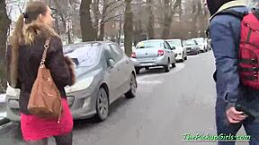 innocent russian slut hops on stranger's dick after street pickup