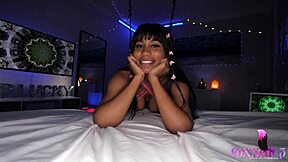 mr pov unloads cum on jenna foxx's lingerie after her sloppy deepthroat blowjob