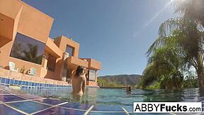 abigail mac and romi dive into secret backstage underwater pussy play