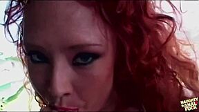 redhead's threesome turns wild with double anal penetration bliss