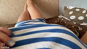 Pantyless Milf's Hidden Caresses Build Wet Intrigue