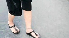 morning stroll in nylons and birkenstocks shows off my sexy feet