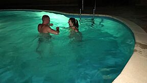 Jane White pool toss leads to hard squirting sex revenge