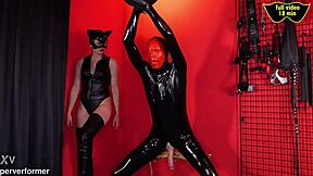 ready to watch goddess dominate and punish bound slave with brutal boots and pain?