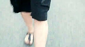 morning stroll in nylons and birkenstocks shows off my sexy feet