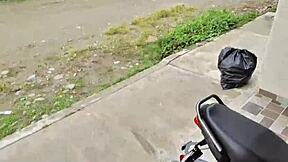 after the party this cute colombian flashes her natural tits waits for uber i convince her to my dorm for licks and more