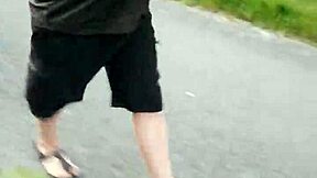 morning stroll in nylons and birkenstocks shows off my sexy feet