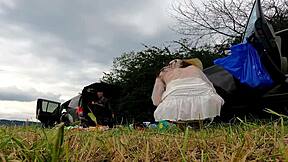 No panties flashing lingerie under miniskirts outdoors?!