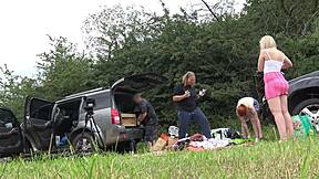 No panties flashing lingerie under miniskirts outdoors?!