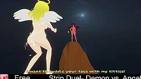 WHAT HAPPENS WHEN A DEMON STRIPS DOWN AN ANGEL IN A FIERCE EROTIC DUEL?