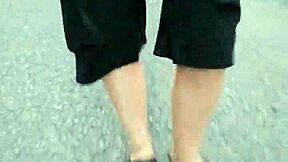 morning stroll in nylons and birkenstocks shows off my sexy feet