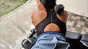 after the party this cute colombian flashes her natural tits waits for uber i convince her to my dorm for licks and more