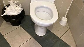 Fuck yeah sluts piss wildly in public toilet close-up pov compilation