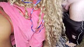 Vicky Menage Slobbers on Tiny Cock in Brazilian Amateur Suck Fest