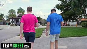 stepsisters caught in toilet, now suck our cocks or get blackmailed into public gangbang?