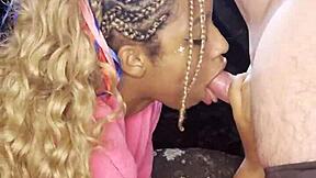 Vicky Menage Slobbers on Tiny Cock in Brazilian Amateur Suck Fest