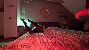 Sexy Pantyhose Secretary in Grey Silk Top and High Heels Rides Boss Cock for Nylon Cum