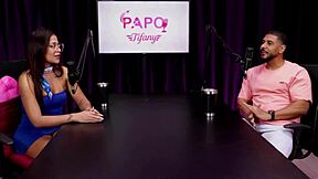 Naughty Blonde Sucks Black Cock After Gangbang Plans in Sheer Red Lingerie