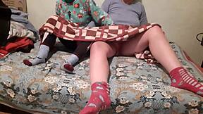 we sneak mutual masturbation under covers while parents watch movie nearby