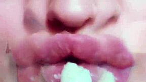 yo, this nude chick's glossy lips got you throbbing for her kinky bdsm commands??