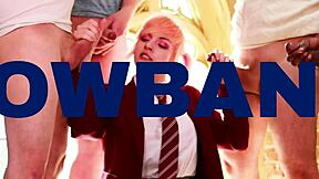 British teen's sloppy deepthroat and huge tit wank explosion