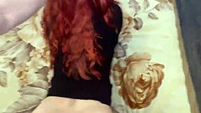 skinny redhead teen 18 loves huge cock creampie from amateur couple fuck