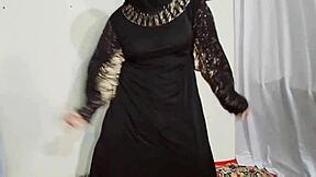 hey arabic hijab girl amrozia shakes ass boobs dancing erotically to music desi slut?