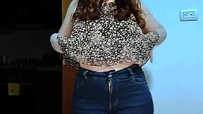 cute chubby colombian brunette rides small cock cowgirl in bedroom pov