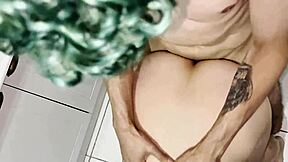 fucking hairy pussy friend bent over kitchen till creampie inside her!