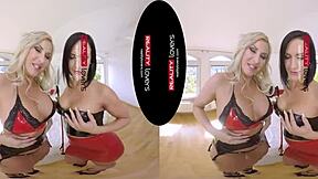 Reality lovers captures threesome with two fetish milfs in heels latex