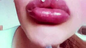 yo, this nude chick's glossy lips got you throbbing for her kinky bdsm commands??