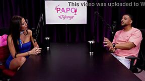 Naughty Blonde Sucks Black Cock After Gangbang Plans in Sheer Red Lingerie