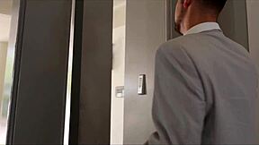 Classy Jennifer White rides cock deep in shaved tight pussy