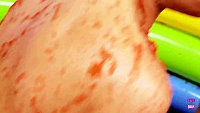 Blonde Bitch Lou Lou Wrestles Lesbian Friend Christine Love in Jelly Fingering Clits