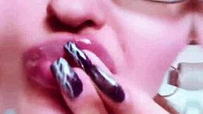 yo, this nude chick's glossy lips got you throbbing for her kinky bdsm commands??