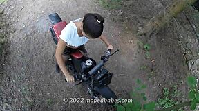 check out these vintage babes revving enduro dirt bikes in full trailer show