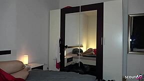 Curvy German BBW housewife cheats on husband with young stud's monster cock while he's away